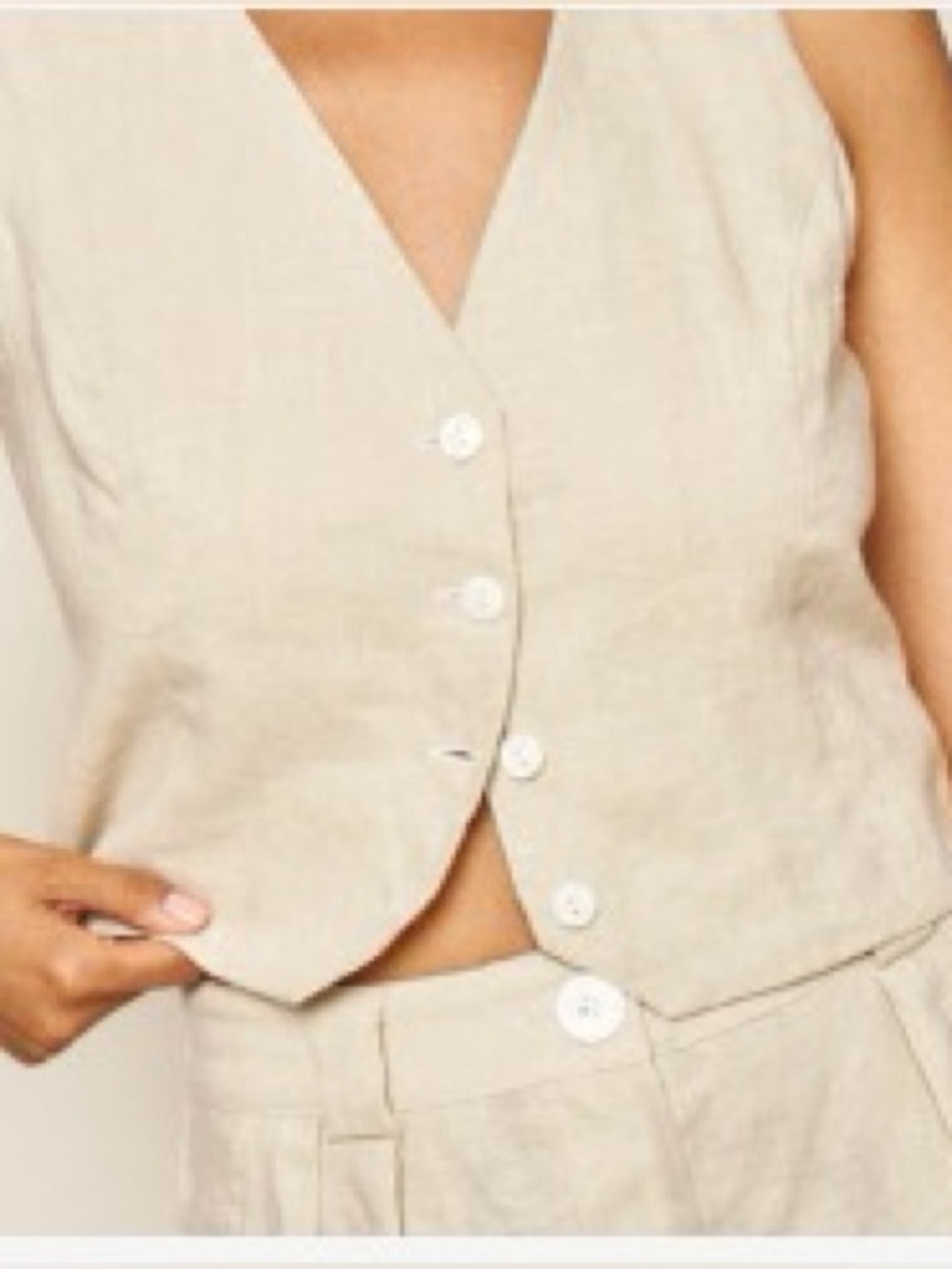 NWT Bowie Vest in Oatmeal Linen